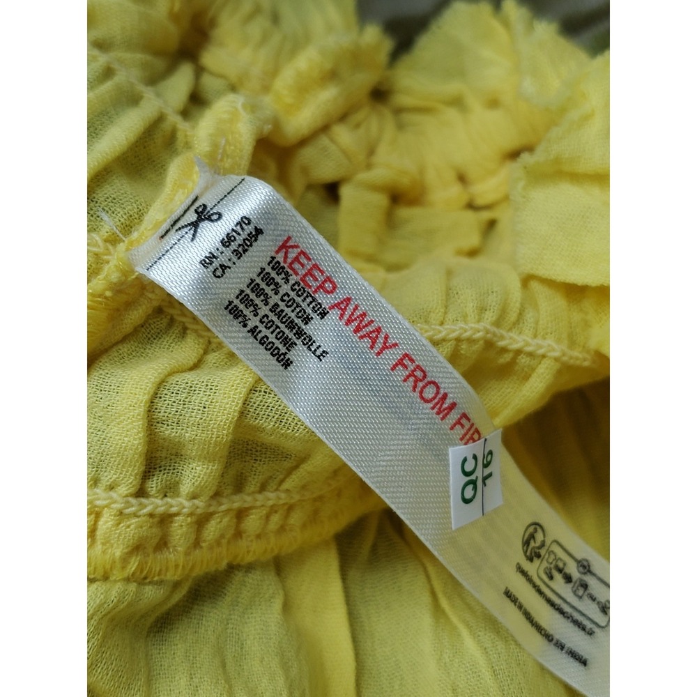 Anthropologie Women Shorts L Yellow Smocked Pull On NWt - Picture 11 of 13